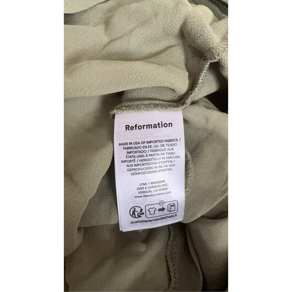 reformation anaiis silk dress tarragon US8 NWT - Picture 7 of 9